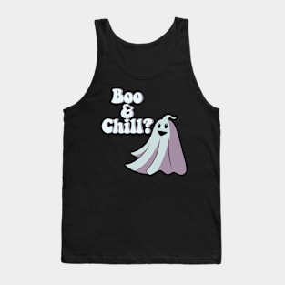 Boo and Chill Funny Halloween Design Tank Top